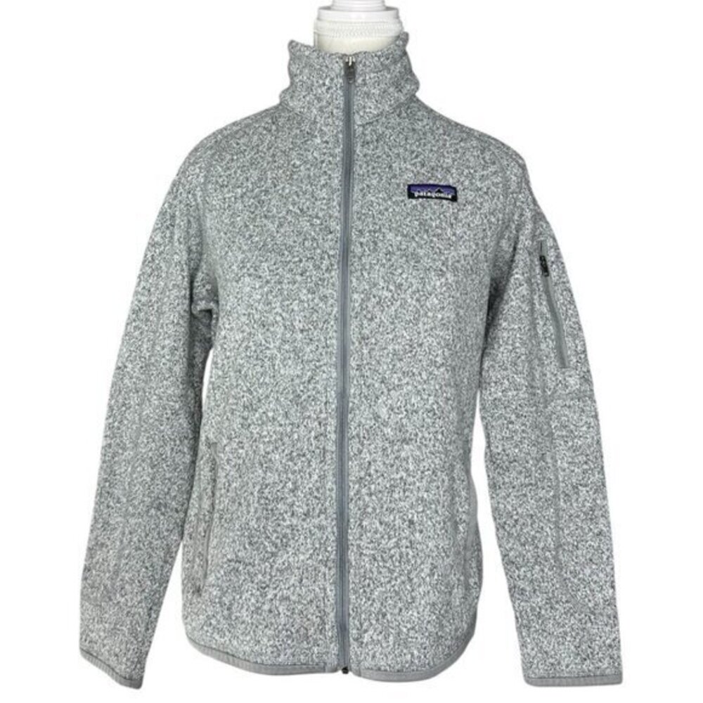Patagonia Womens Better Sweater Full Zip Jacket Gray White Marled Womens Small S